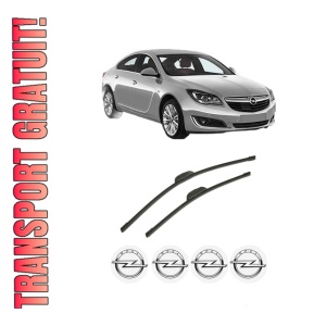 Set stergatoare auto OPEL INSIGNIA A (G09) din 2008-2017, pentru parbriz auto, 2 bucati, Bosch Aerotwin, din cauciuc siliconat rezistent, 4 Stickere Auto OPEL