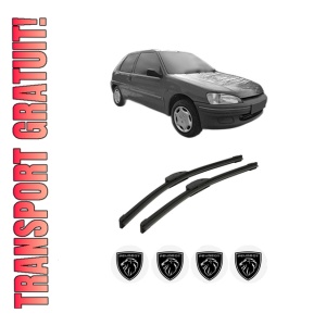 Set stergatoare auto PEUGEOT 106 Van II Hatchback Van (1S_) din 1996-2001, pentru parbriz auto, 2 bucati, Bosch Aerotwin Retrofit, din cauciuc siliconat rezistent, 4 Stickere Auto PEUGEOT