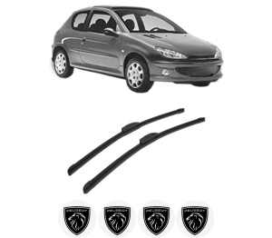 Set stergatoare auto PEUGEOT 206 Hatchback (2A/C) din 1998-2012, pentru parbriz auto, 2 bucati, Bosch Aerotwin Retrofit, din cauciuc siliconat rezistent, 4 Stickere Auto PEUGEOT - Img 2