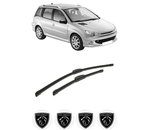Set stergatoare auto PEUGEOT 206 SW (2E/K) din 2002-2008, pentru parbriz auto, 2 bucati, Bosch Aerotwin Retrofit, din cauciuc siliconat rezistent, 4 Stickere Auto PEUGEOT - Img 2