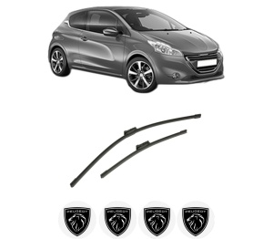 Set stergatoare auto PEUGEOT 208 I (CA_, CC_) din 2012-2019, pentru parbriz auto, 2 bucati, Bosch Aerotwin, din cauciuc siliconat rezistent, 4 Stickere Auto PEUGEOT - Img 2