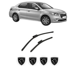 Set stergatoare auto PEUGEOT 301 din 2012-2018, pentru parbriz auto, 2 bucati, Bosch Aerotwin, din cauciuc siliconat rezistent, 4 Stickere Auto PEUGEOT - Img 2