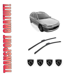 Set stergatoare auto PEUGEOT 306 Estate Van (N_, 7_) din 1997-1999, pentru parbriz auto, 2 bucati, Bosch Aerotwin Retrofit, din cauciuc siliconat rezistent, 4 Stickere Auto PEUGEOT