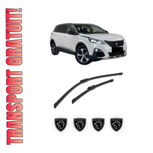 Set stergatoare auto PEUGEOT 5008 II Van (MC_, MJ_) din 2018, pentru parbriz auto, 2 bucati, Bosch Aerotwin, din cauciuc siliconat rezistent, 4 Stickere Auto PEUGEOT