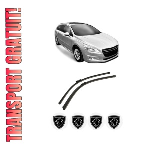 Set stergatoare auto PEUGEOT 508 SW Estate Van (8E_) din 2011-2018, pentru parbriz auto, 2 bucati, Bosch Aerotwin, din cauciuc siliconat rezistent, 4 Stickere Auto PEUGEOT