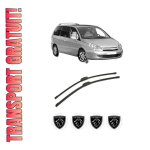 Set stergatoare auto PEUGEOT 807 (EB_) din 2002-2010, pentru parbriz auto, 2 bucati, Bosch Aerotwin Retrofit, din cauciuc siliconat rezistent, 4 Stickere Auto PEUGEOT
