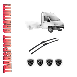 Set stergatoare auto PEUGEOT BOXER Platform/Chassis (244) din 2001-2006, pentru parbriz auto, 2 bucati, Bosch Aerotwin Retrofit, din cauciuc siliconat rezistent, 4 Stickere Auto PEUGEOT
