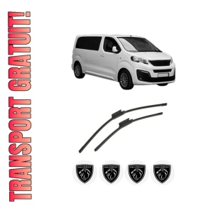 Set stergatoare auto PEUGEOT TRAVELLER Bus (V_) din 2016-2023, pentru parbriz auto, 2 bucati, Bosch Aerotwin, din cauciuc siliconat rezistent, 4 Stickere Auto PEUGEOT