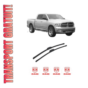 Set stergatoare auto RAM 1500 Crew Cab Pickup (DS) din 2013-2018, pentru parbriz auto, 2 bucati, Bosch Aerotwin Retrofit, din cauciuc siliconat rezistent, 4 Stickere Auto RAM