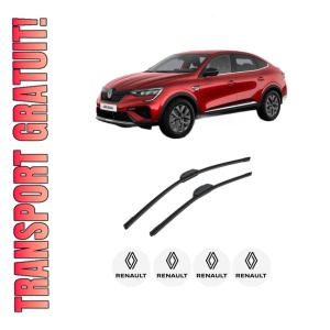 Set stergatoare auto RENAULT ARKANA I (LCM_, LDN_) din 2020-2021, pentru parbriz auto, 2 bucati, Bosch Aerotwin Retrofit, din cauciuc siliconat rezistent, 4 Stickere Auto RENAULT