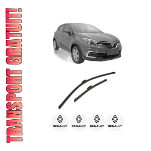 Set stergatoare auto RENAULT KAPTUR (H5_) din 2016-2021, pentru parbriz auto, 2 bucati, Bosch Aerotwin, din cauciuc siliconat rezistent, 4 Stickere Auto RENAULT