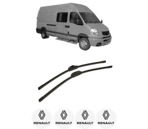 Set stergatoare auto RENAULT MASCOTT Van (FH_) din 1999-2004, pentru parbriz auto, 2 bucati, Bosch Aerotwin Retro Truck, din cauciuc siliconat rezistent, 4 Stickere Auto RENAULT - Img 2