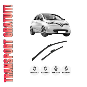 Set stergatoare auto RENAULT ZOE (BFM_) din 2012-2019, pentru parbriz auto, 2 bucati, Bosch Aerotwin, din cauciuc siliconat rezistent, 4 Stickere Auto RENAULT