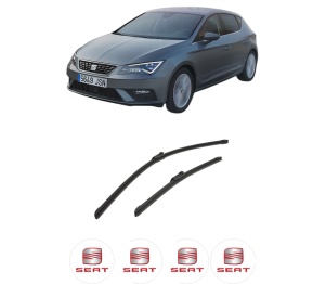 Set stergatoare auto SEAT LEON Hatchback Van (5F1) din 2017-2018, pentru parbriz auto, 2 bucati, Bosch Aerotwin, din cauciuc siliconat rezistent, 4 Stickere Auto SEAT - Img 2