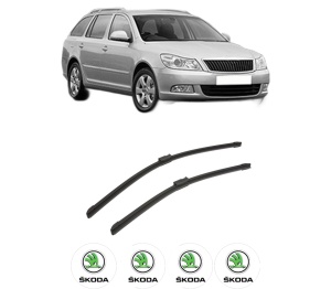 Set stergatoare auto SKODA Octavia II Combi (1Z5) din 2004-2013, pentru parbriz auto, 2 bucati, Bosch Aerotwin, din cauciuc siliconat rezistent, 4 Stickere Auto SKODA - Img 2