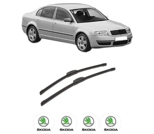 Set stergatoare auto SKODA SUPERB I (3U4) din 2001-2008, pentru parbriz auto, 2 bucati, Bosch Aerotwin Retrofit, din cauciuc siliconat rezistent, 4 Stickere Auto SKODA - Img 2