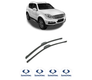 Set stergatoare auto SSANGYONG REXTON W / REXTON VAN din 2015, pentru parbriz auto, 2 bucati, Bosch Aerotwin Retrofit, din cauciuc siliconat rezistent, 4 Stickere Auto SSANGYONG - Img 2