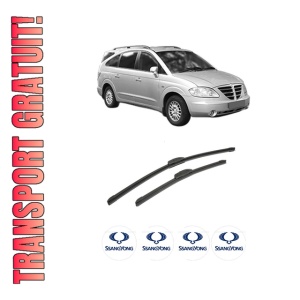 Set stergatoare auto SSANGYONG STAVIC din 2013, pentru parbriz auto, 2 bucati, Bosch Aerotwin Retrofit, din cauciuc siliconat rezistent, 4 Stickere Auto SSANGYONG