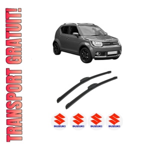 Set stergatoare auto SUZUKI IGNIS III (MF, FF) din 2016-2020, pentru parbriz auto, 2 bucati, Bosch Aerotwin Retrofit, din cauciuc siliconat rezistent, 4 Stickere Auto SUZUKI