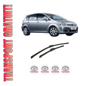 Set stergatoare auto TOYOTA COROLLA Verso (ZER_, ZZE12_, R1_) din 2004-2009, pentru parbriz auto, 2 bucati, Bosch Aerotwin Retrofit, din cauciuc siliconat rezistent, 4 Stickere Auto TOYOTA