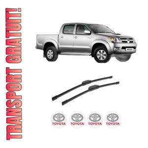 Set stergatoare auto TOYOTA HILUX VII Pickup (_N1_, _N2_, _N3_) din 2004-2015, pentru parbriz auto, 2 bucati, Bosch Aerotwin Retrofit, din cauciuc siliconat rezistent, 4 Stickere Auto TOYOTA