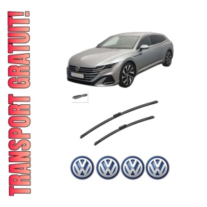 Set stergatoare auto Volkswagen ARTEON SHOOTING BRAKE (3H9) din 2020-2024, pentru parbriz auto, 2 bucati, Bosch Aerotwin, din cauciuc siliconat rezistent, 4 Stickere Auto Volkswagen