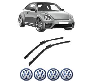 Set stergatoare auto Volkswagen BEETLE (5C1, 5C2) din 2011-2019, pentru parbriz auto, 2 bucati, Bosch Aerotwin, din cauciuc siliconat rezistent, 4 Stickere Auto Volkswagen - Img 2