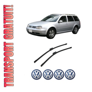 Set stergatoare auto Volkswagen GOLF VAN IV Variant (1J5) din 1999-2006, pentru parbriz auto, 2 bucati, Bosch Aerotwin, din cauciuc siliconat rezistent, 4 Stickere Auto Volkswagen