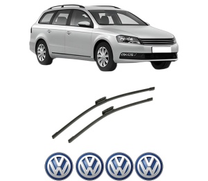 Set stergatoare auto Volkswagen PASSAT B7 Variant (365) din 2010-2015, pentru parbriz auto, 2 bucati, Bosch Aerotwin Multi, din cauciuc siliconat rezistent, 4 Stickere Auto Volkswagen - Img 2
