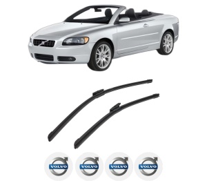 Set stergatoare auto VOLVO C70 II Convertible (542) din 2006-2013, pentru parbriz auto, 2 bucati, Bosch Aerotwin Multi, din cauciuc siliconat rezistent, 4 Stickere Auto VOLVO - Img 2
