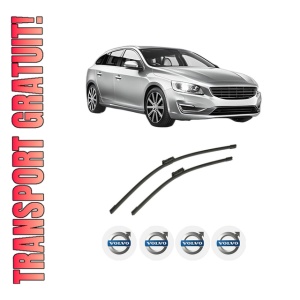 Set stergatoare auto VOLVO V60 I (155) din 2010-2018, pentru parbriz auto, 2 bucati, Bosch Aerotwin, din cauciuc siliconat rezistent, 4 Stickere Auto VOLVO