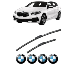 Set stergatoare BMW Seria 1 (F40) din 2019-2020, pentru parbriz auto, 2 bucati, Bosch 0, din cauciuc siliconat rezistent, 4 Stickere Auto BMW Seria v49138