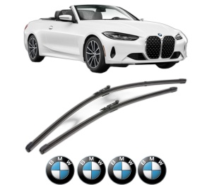 Set stergatoare BMW Seria 4 Convertible (G23, G83) din 2020-2024, pentru parbriz auto, 2 bucati, Valeo Silencio Xtrm, din cauciuc siliconat rezistent, 4 Stickere Auto BMW Seria v38778