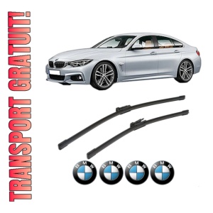 Set stergatoare BMW Seria 4 Gran Coupe (F36) din 2014-2021, pentru parbriz auto, 2 bucati, Bosch Aerotwin, din cauciuc siliconat rezistent, 4 Stickere Auto BMW Seria