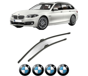 Set stergatoare BMW Seria 5 Touring (F11) din 2009-2017, pentru parbriz auto, 2 bucati, Bosch Aerotwin, din cauciuc siliconat rezistent, 4 Stickere Auto BMW Seria v54213