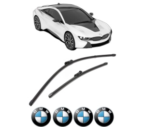 Set stergatoare BMW Seria 8 Convertible (G14, F91) din 2018-2020, pentru parbriz auto, 2 bucati, Valeo Silencio Xtrm, din cauciuc siliconat rezistent, 4 Stickere Auto BMW Seria v37878