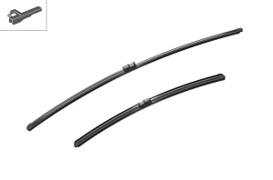 Set stergatoare BMW Seria i3 (I01) din 2013-2017, pentru parbriz auto, 2 bucati, Bosch Aerotwin, din cauciuc siliconat rezistent, 4 Stickere Auto BMW Seria v50393