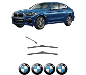 Set stergatoare BMW Seria X4 (G02, F98) din 2018-2021, pentru parbriz auto, 2 bucati, Valeo Silencio, din cauciuc siliconat rezistent, 4 Stickere Auto BMW Seria v34938