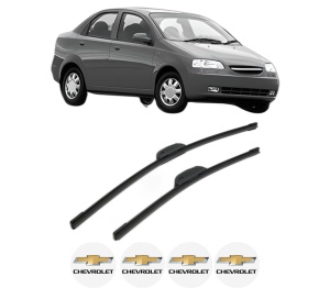 Set stergatoare CHEVROLET AVEO / KALOS Saloon (T200) din 2003-2008, pentru parbriz auto, 2 bucati, Bosch Aerotwin Retrofit, din cauciuc siliconat rezistent, 4 Stickere Auto CHEVROLET v42923