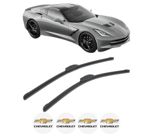 Set stergatoare CHEVROLET CORVETTE (C7) din 2014-2019, pentru parbriz auto, 2 bucati, Bosch Aerotwin Retrofit, din cauciuc siliconat rezistent, 4 Stickere Auto CHEVROLET v47008