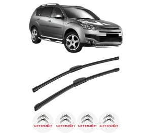 Set stergatoare CITROEN C-CROSSER (VU_, VV_) din 2007-2008, pentru parbriz auto, 2 bucati, Bosch Aerotwin Retrofit, din cauciuc siliconat rezistent, 4 Stickere Auto CITROEN v41123