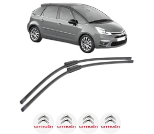 Set stergatoare CITROEN C4 PICASSO I MPV (UD_) din 2006-2013, pentru parbriz auto, 2 bucati, Bosch Aerotwin, din cauciuc siliconat rezistent, 4 Stickere Auto CITROEN v54633