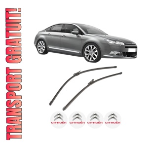 Set stergatoare CITROEN C5 III (RD_) din 2008-2017, pentru parbriz auto, 2 bucati, Valeo Silencio Xtrm, din cauciuc siliconat rezistent, 4 Stickere Auto CITROEN