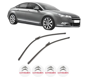 Set stergatoare CITROEN C5 III (RD_) din 2008-2017, pentru parbriz auto, 2 bucati, Valeo Silencio Xtrm, din cauciuc siliconat rezistent, 4 Stickere Auto CITROEN v40218