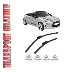 Set stergatoare CITROEN DS3 Convertible din 2013-2015, pentru parbriz auto, 2 bucati, Bosch Aerotwin, din cauciuc siliconat rezistent, 4 Stickere Auto CITROEN