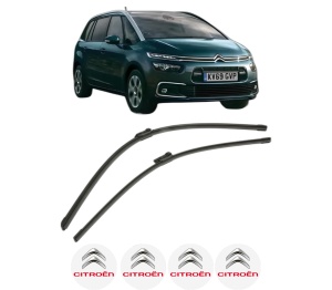 Set stergatoare CITROEN GRAND C4 SPACETOURER Van (3A_, 3E_) din 2019, pentru parbriz auto, 2 bucati, Bosch Aerotwin, din cauciuc siliconat rezistent, 4 Stickere Auto CITROEN v54393