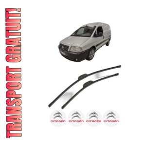 Set stergatoare CITROEN JUMPY II Platform/Chassis din 2006-2011, pentru parbriz auto, 2 bucati, Bosch Aerotwin Retrofit, din cauciuc siliconat rezistent, 4 Stickere Auto CITROEN