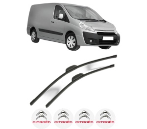 Set stergatoare CITROEN JUMPY II Van din 2007-2011, pentru parbriz auto, 2 bucati, Bosch Aerotwin Retrofit, din cauciuc siliconat rezistent, 4 Stickere Auto CITROEN v52588