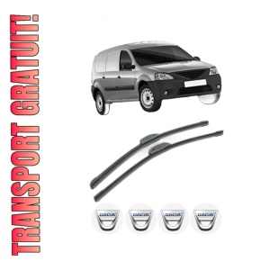 Set stergatoare DACIA LOGAN EXPRESS (FS_) din 2007-2012, pentru parbriz auto, 2 bucati, Bosch Aerotwin Retrofit, din cauciuc siliconat rezistent, 4 Stickere Auto DACIA