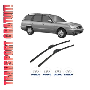 Set stergatoare DAEWOO NUBIRA Estate (J150) din 1999, pentru parbriz auto, 2 bucati, Bosch Aerotwin Retrofit, din cauciuc siliconat rezistent, 4 Stickere Auto DAEWOO